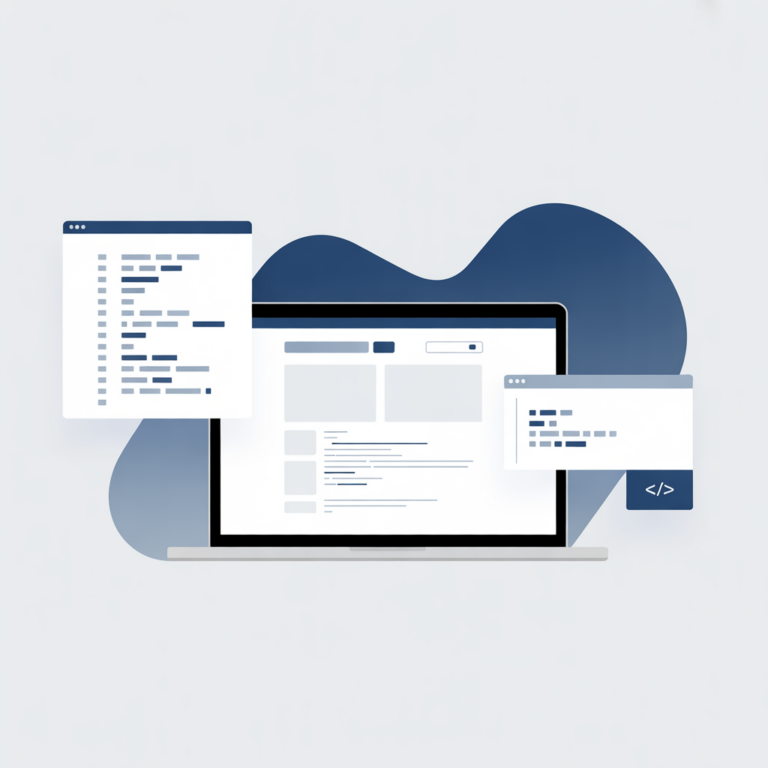 Ideogram V3.0 Minimalist Corporate Illustration Of A Laptop Screen Displaying Clean Website La 2.jpg 768x768