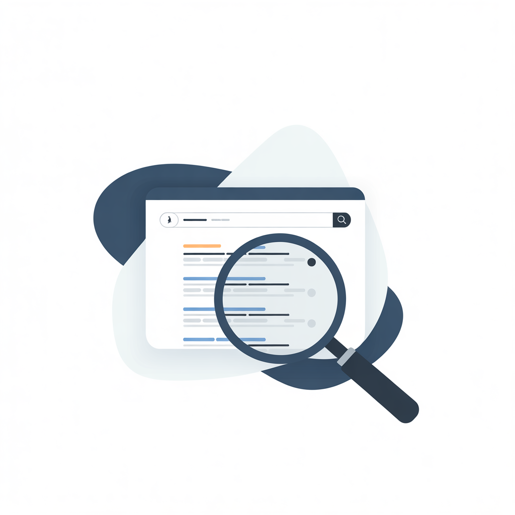 Ideogram V3.0 Minimalist Corporate Illustration Of A Magnifying Glass Over A Search Engine Res 2