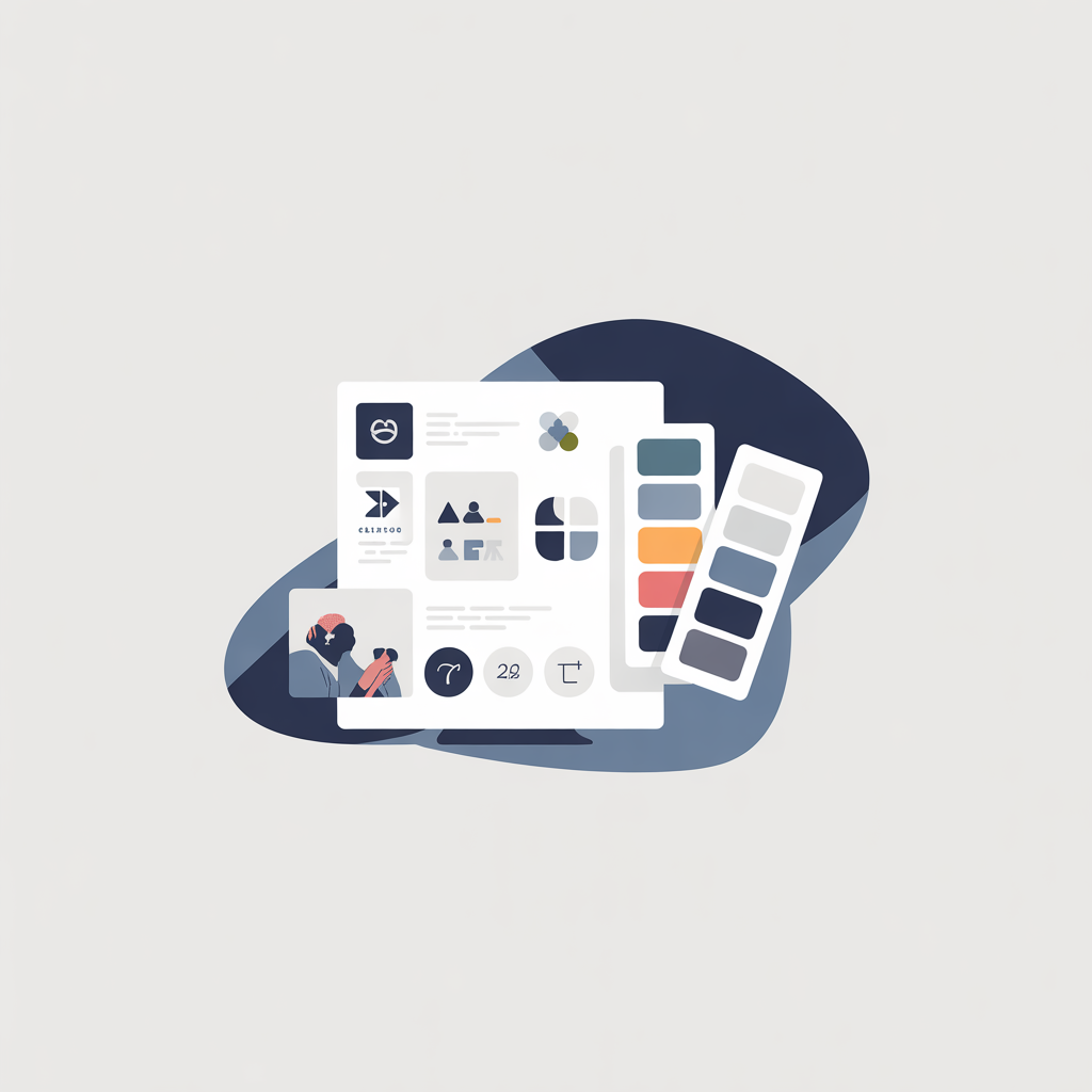 Ideogram V3.0 Minimalist Corporate Illustration Of Branding Elements Logo Color Palette Sw 3